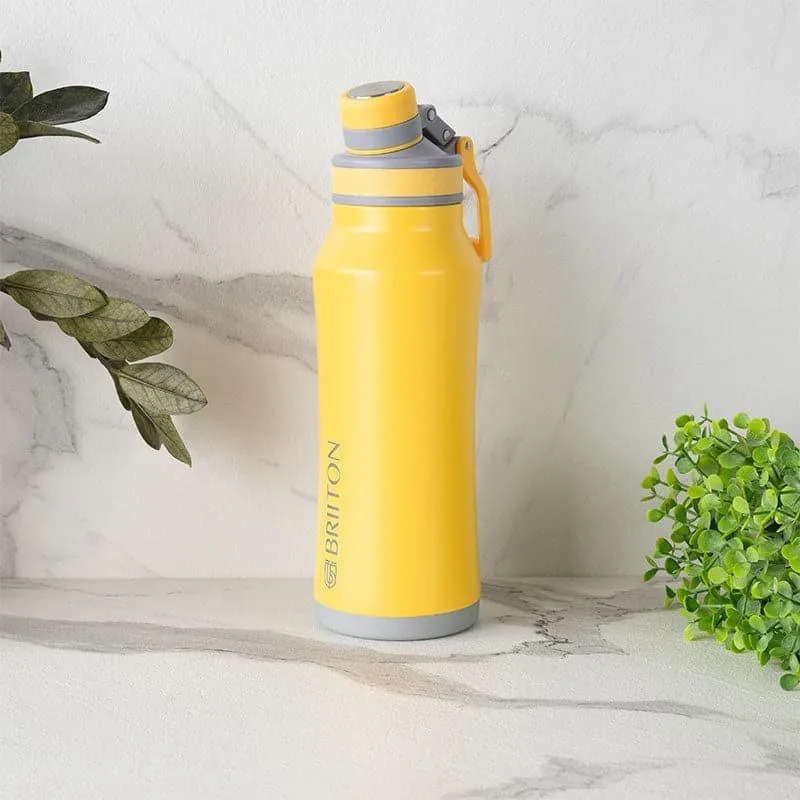 Hydrate Wonder Hot & Cold Thermos Water Bottle (Yellow) - 1000 mL media 1