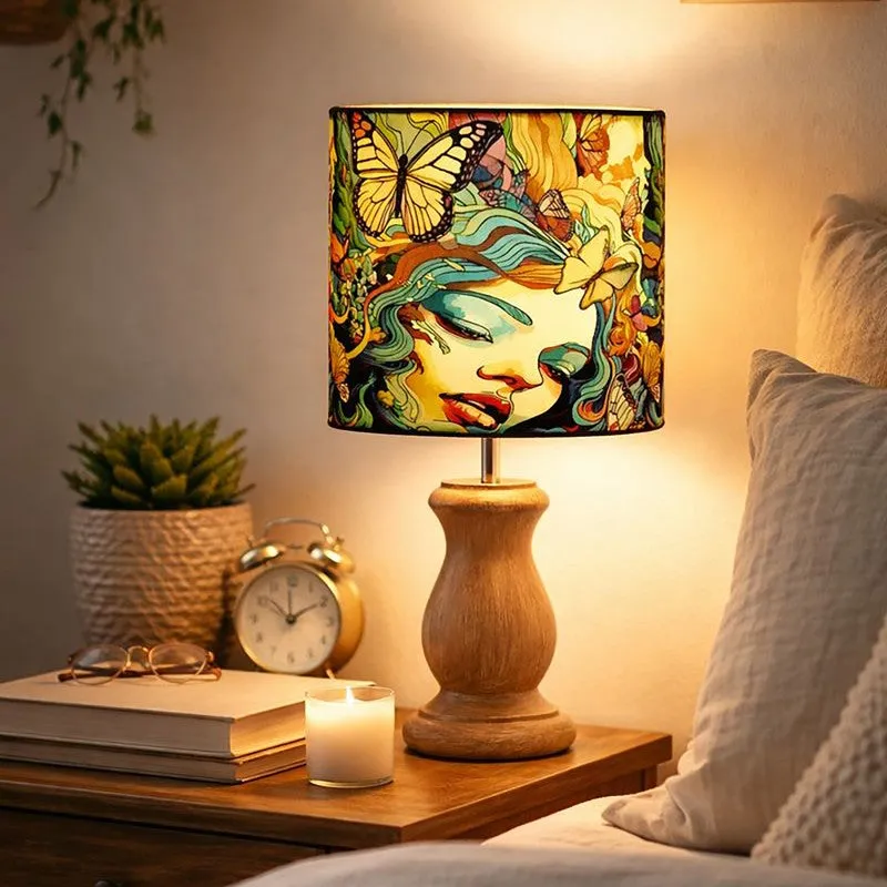FemmeAura Wooden Table Lamp media 1