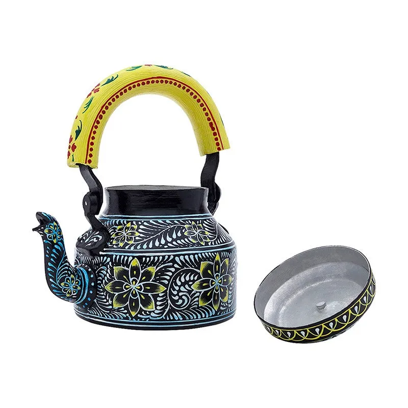 Brew Serve Handpainted Tea Set With Stand (Black & Yellow) - Eight Piece Set media 6