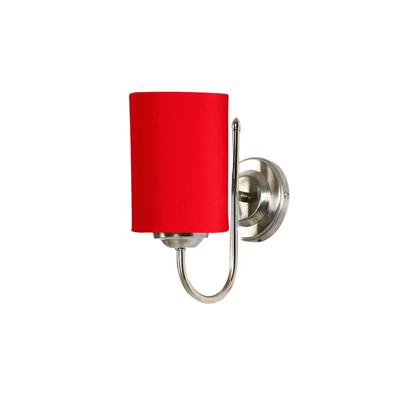 Altura Cylindrical Fabric & Metal Wall Lamp - Red media 3