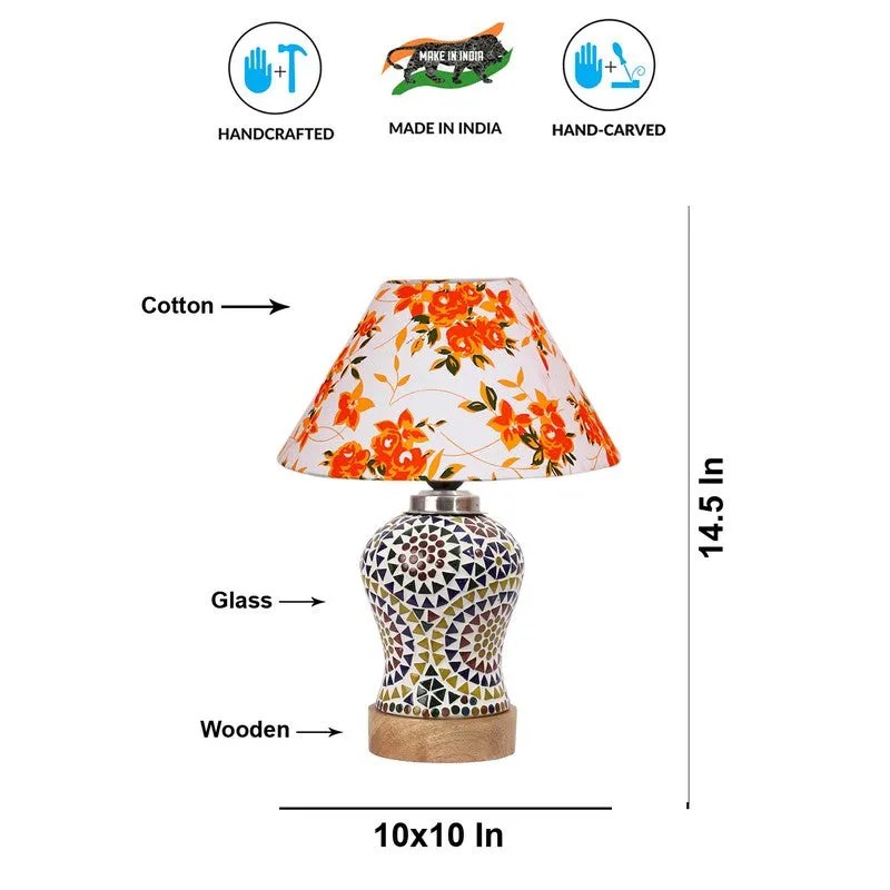 Aurenique Fleur Cone Wooden Table Lamp - Multicolor media 9