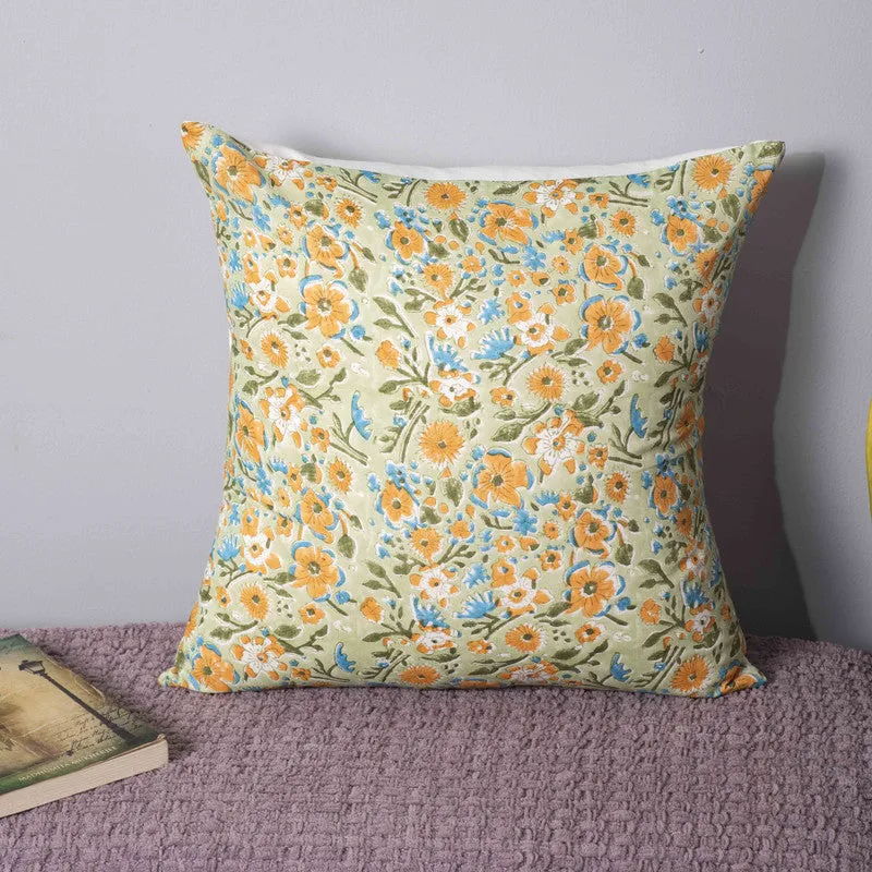 Sunny Blooms Cotton Cushion Cover media 3