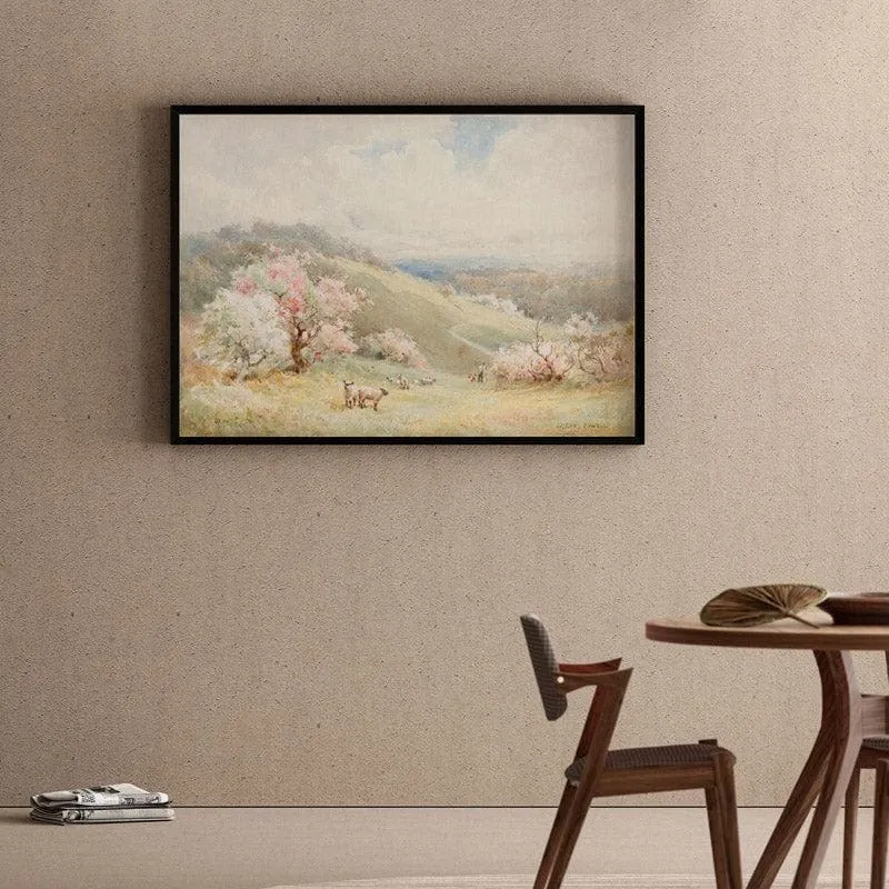 Spring Mist Canvas Wall Painting - Black Frame media 1