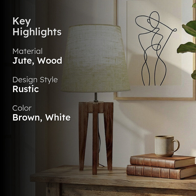 Idylla Jute Table Lamp - Brown,White media 2
