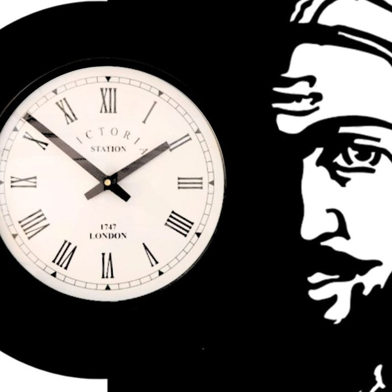 Shivaji Maharaj Steel Analog Wall Clock - Black media 5