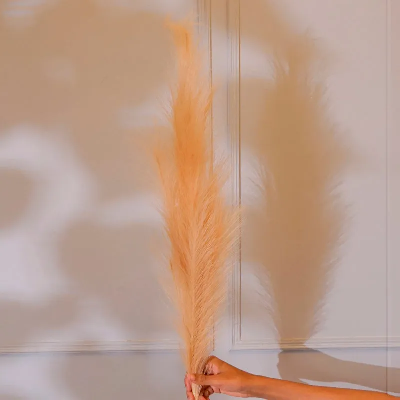 Faux Pampas Grass Stick (Peach) - 35 CM media 3