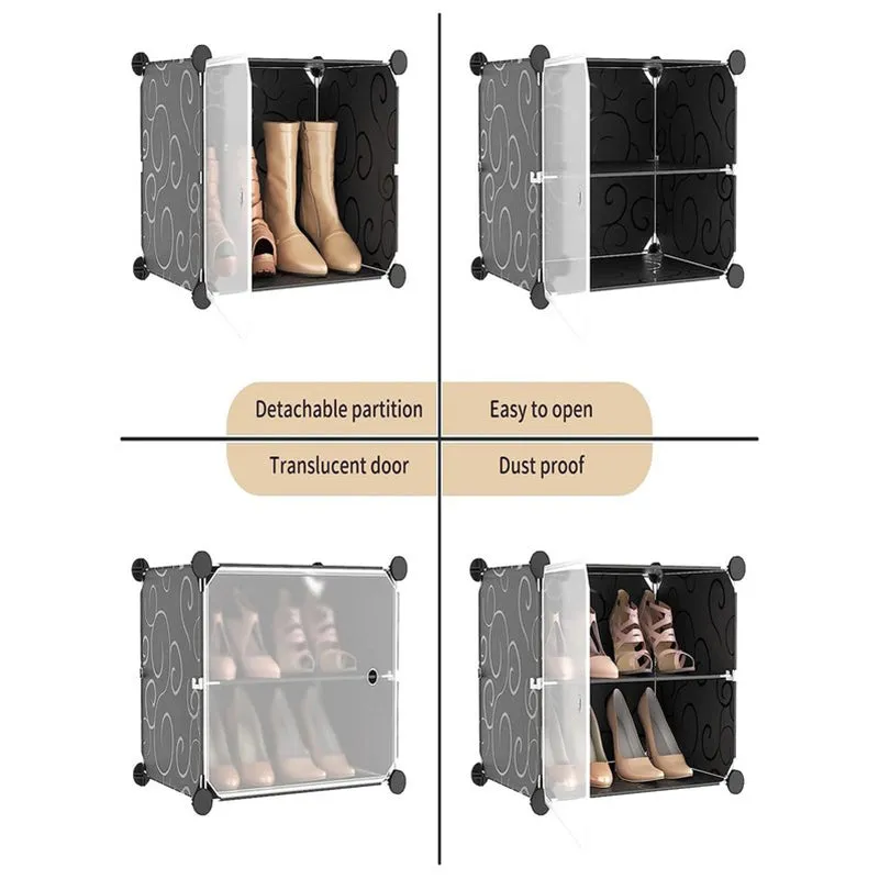 QuietWalk Brown Plastic & Metal Shoe Racks media 5