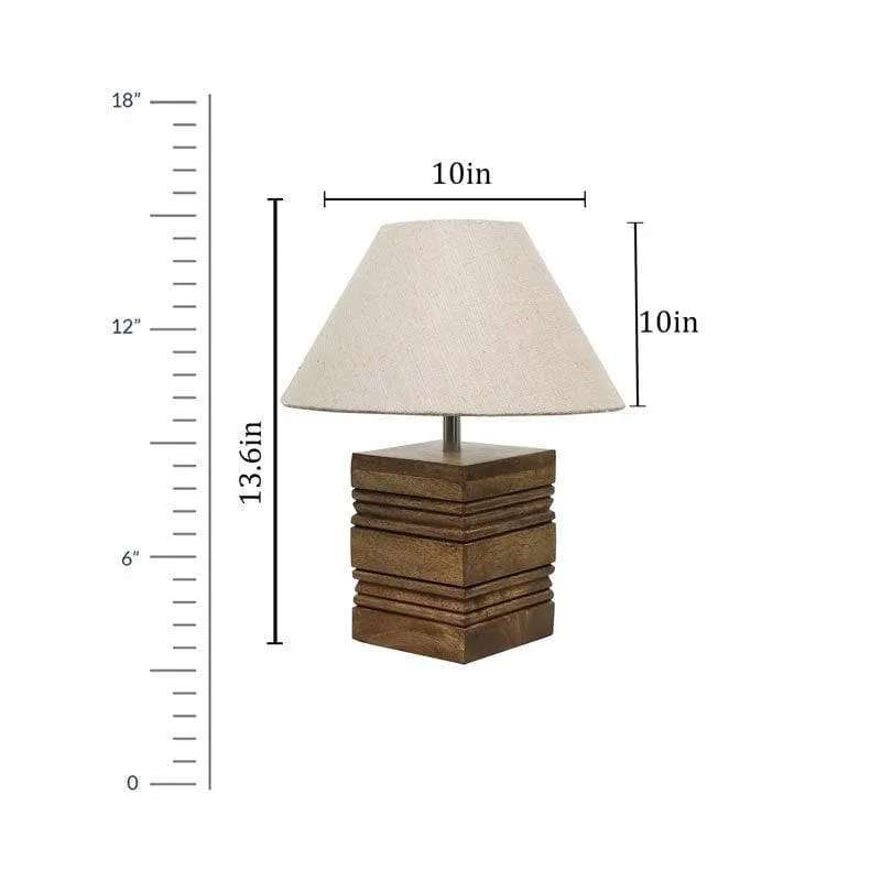 Perry Cube Fabric Table Lamp - Brown,Beige media 5