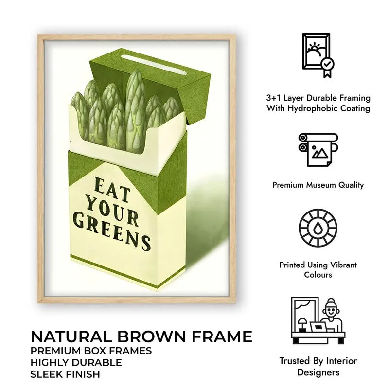 Eat Your Greens Archival Canvas Wall Art - Brown media 11