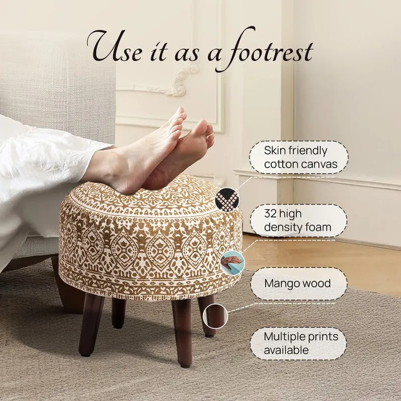 Chenova Cotton Ottoman - Beige media 4