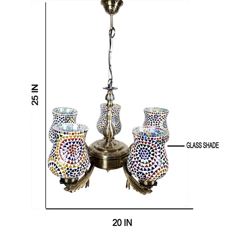 Elva Vistara Mosaic Golden Antique Ceiling Lamp media 5