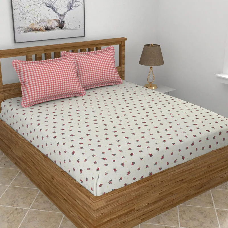 Blush Bloom Microfiber Bedsheet - 150 GSM media 3