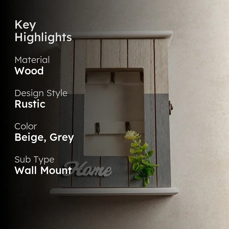Home Leaf Key Holder Wooden Wall Accent media 2
