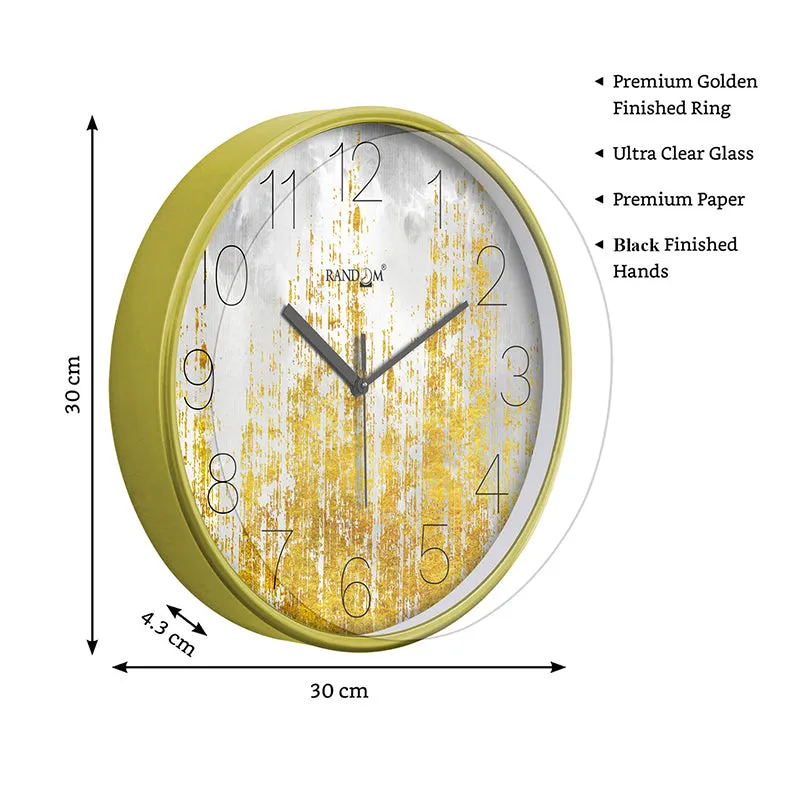 Gold Stria Plastic Analog Wall Clock media 8