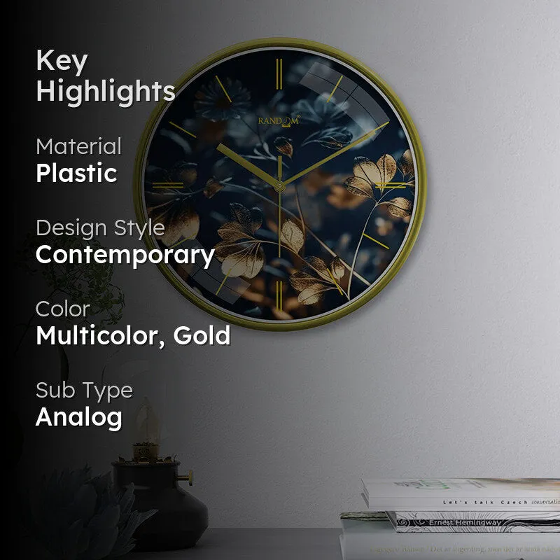 Winter Gold Plastic Wall Clock media 2