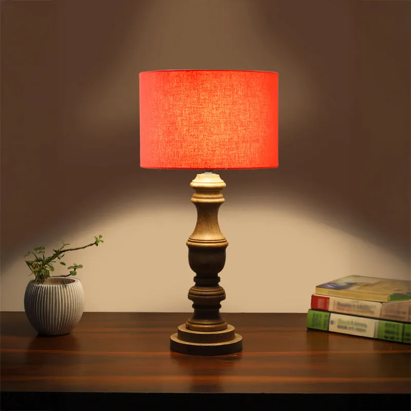 Cotin I Carve Wooden Table Lamp - Orange,Brown media 1