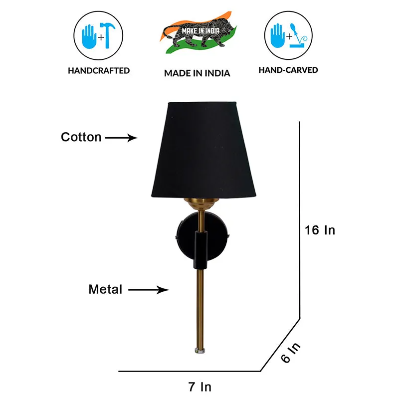 Beryll Steel & Cotton Wall Lamp - Black media 6