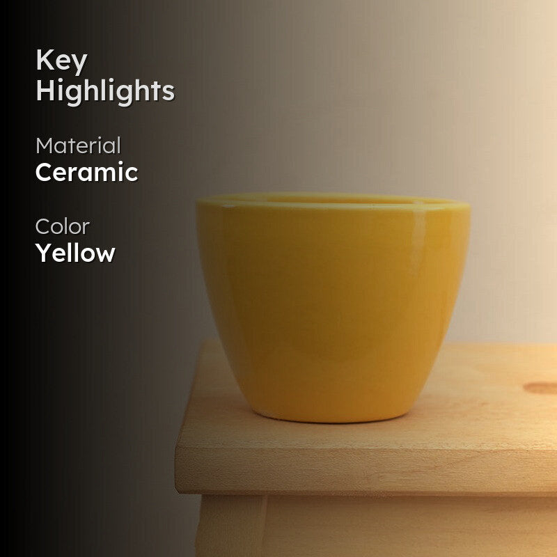 Ugaoo Apple Yellow Ceramic Pot- Small media 2