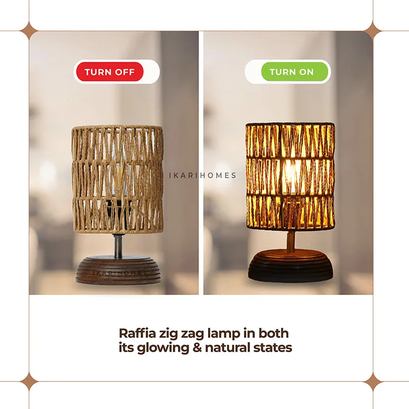 PrismaLit Rattan Mango Wood Table Lamp - Beige media 3