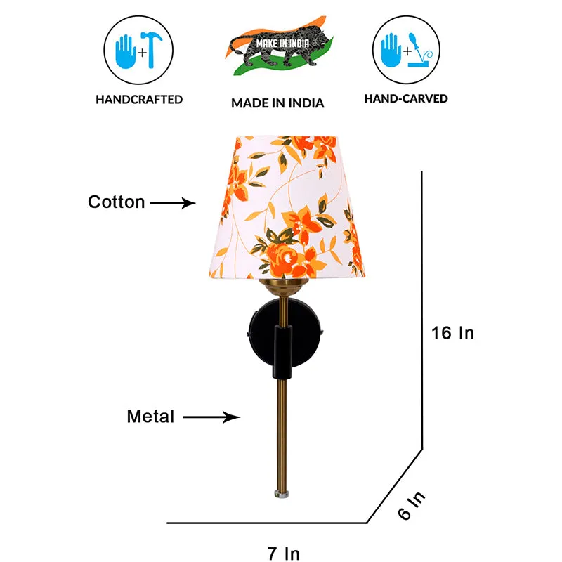 Beryll Printed Steel & Cotton Wall Lamp - Orange media 6