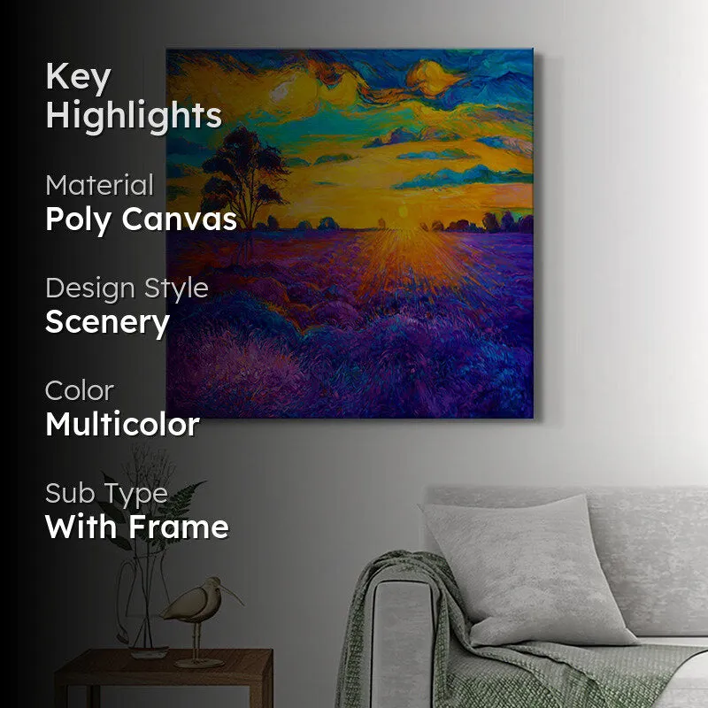 Lavender Field At Dusk Wall Painting media 2