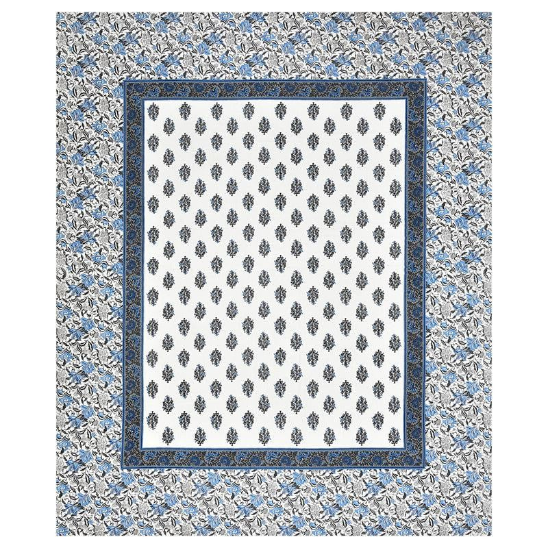 Bhasma Floral Cotton Bedsheet (Blue,White) - 200 TC media 5