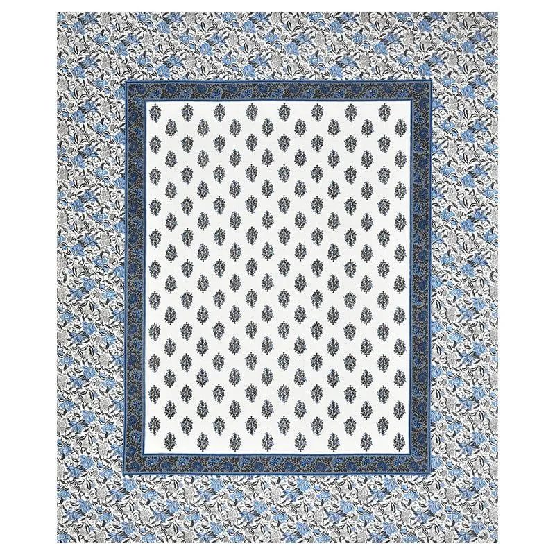 Bhasma Floral Cotton Bedsheet (Blue,White) - 200 TC media 5