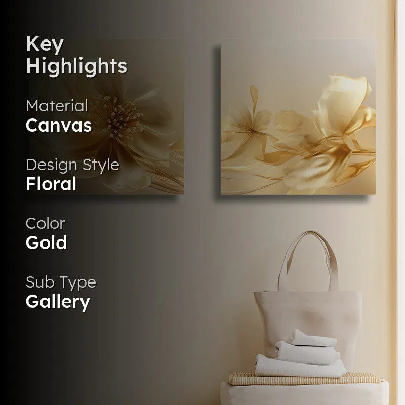 Celestial Petal Canvas Wall Art - Set Of Two media 2