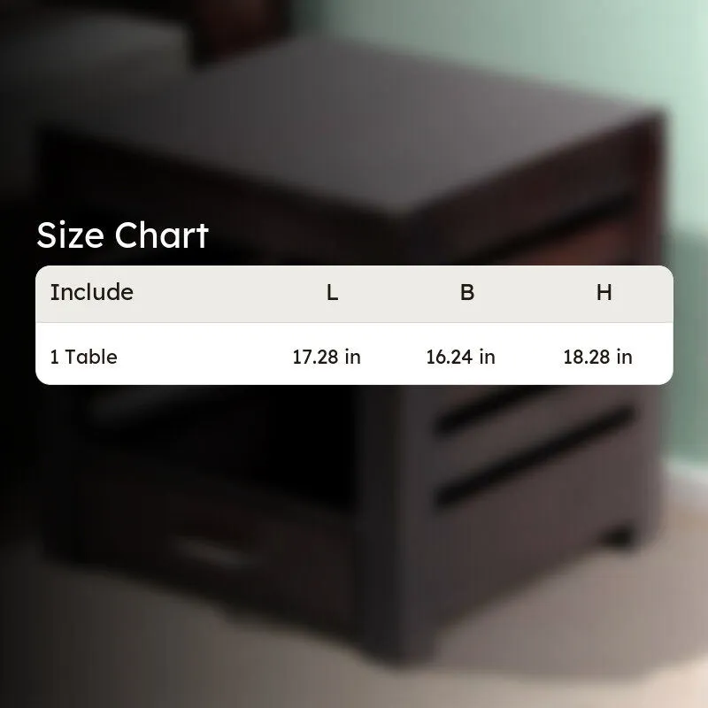 Sverix Sheesham Wooden Side & Bedside Table - Black media 10