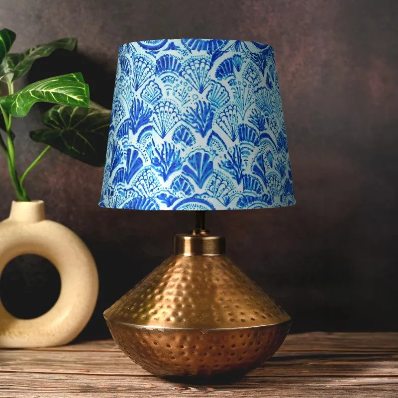 Cerulean Metal Base Cotton Table Lamp - Blue media 3