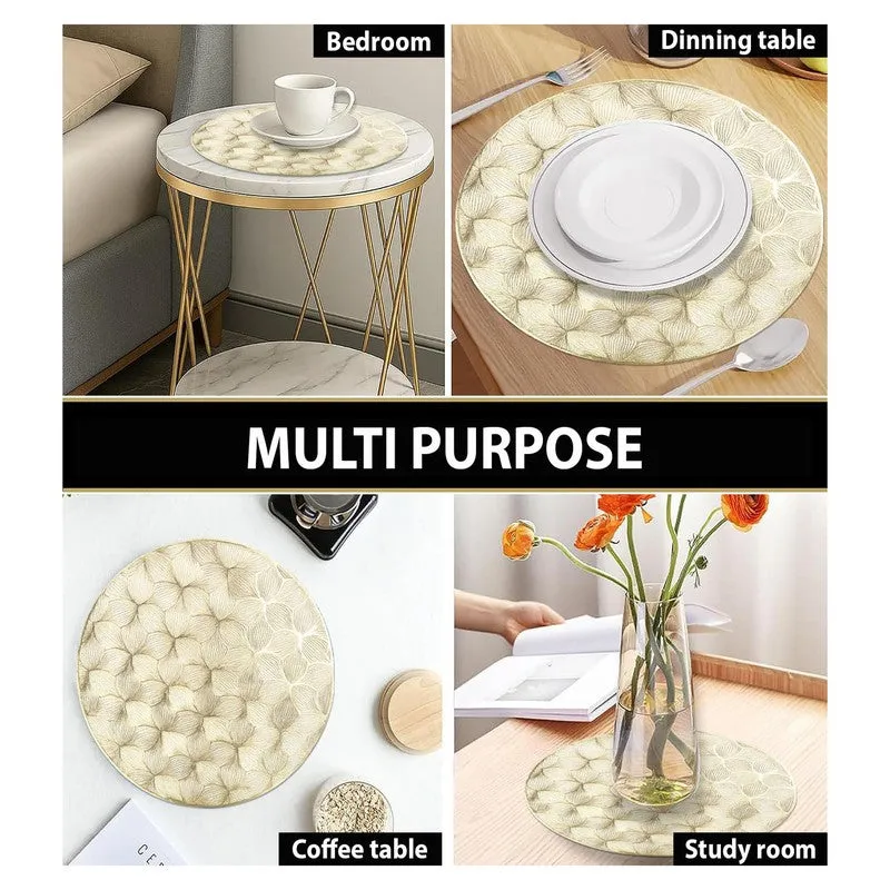 Maruva Golden Round PVC Table Mats - Set Of Four media 7