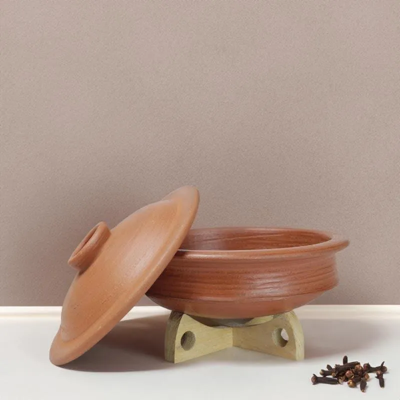 Manawari Clay Pot With Lid Brown 1000 mL / 9 Inches media 3