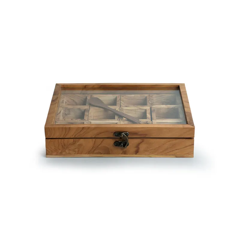 Rasa Food Safe Teak Wood Masala Box - 50 ML media 5