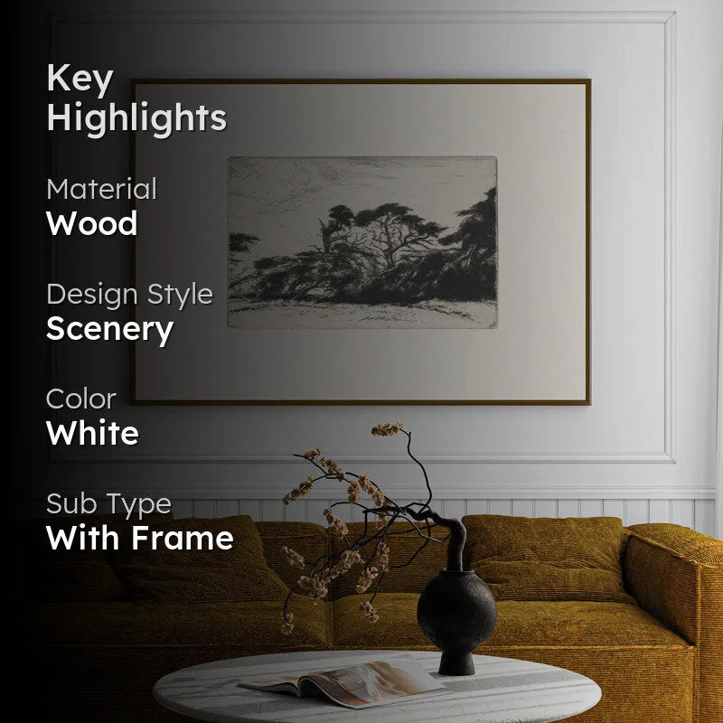 Vintage Arbor Wood Wall Art With Frame - Black media 2
