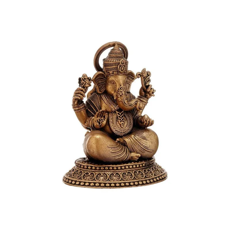 Divyanta Brass Ganapati Sitting Idol media 4
