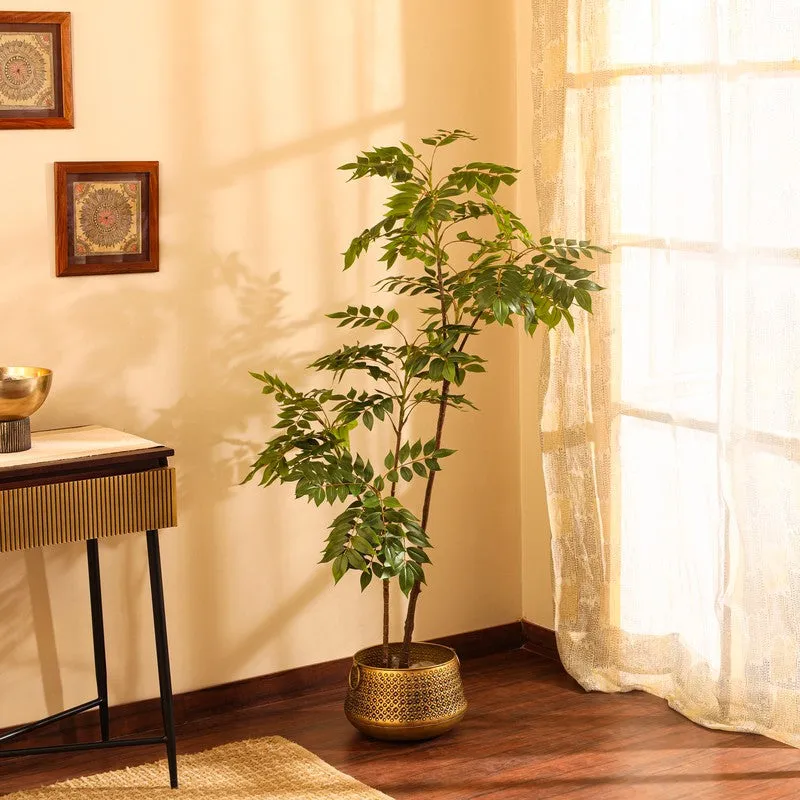 Orxen Bushy Artificial Sumac Plant With Black Plastic Pot 5 ft media 5