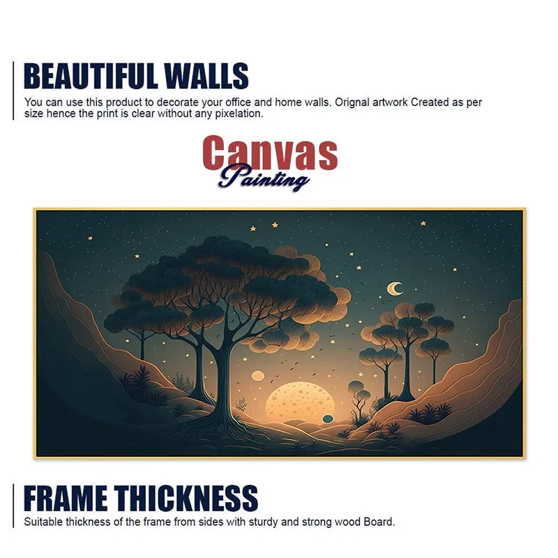 Midnight Moonrise Canvas Wall Painting media 8