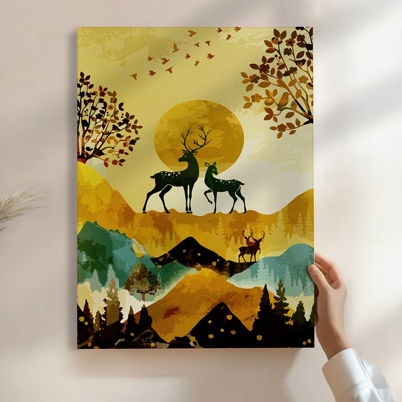 Stags Of Golden Vista Wall Art media 2