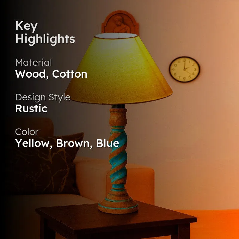 Elara Aerin Wooden Table Lamp - Yellow media 2