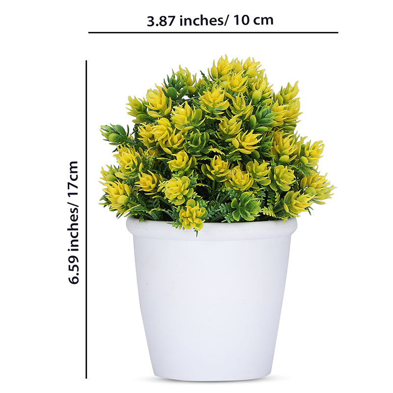 Aalto Artificial Plant With Black Plastic Pot (Red & Yellow) - Set Of Two media 6