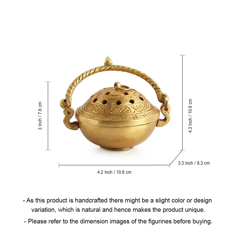 Chandan Dhuni Hand-Etched Brass Incense Burner - 5