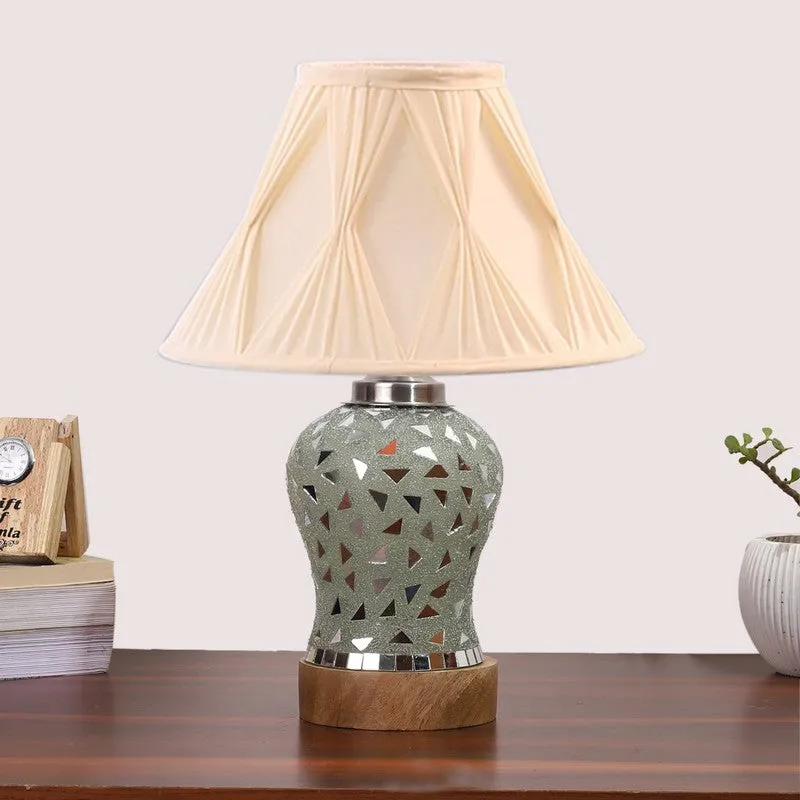 Liora Smocked Wooden Table Lamp - Multicolor media 3