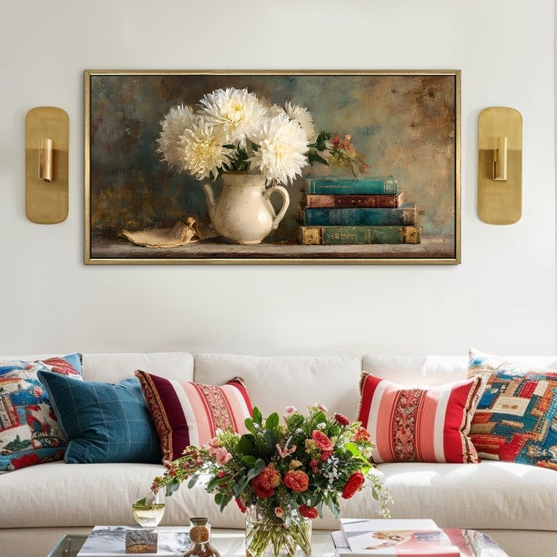 Bookish Breeze Canvas Wall Painting With Frame