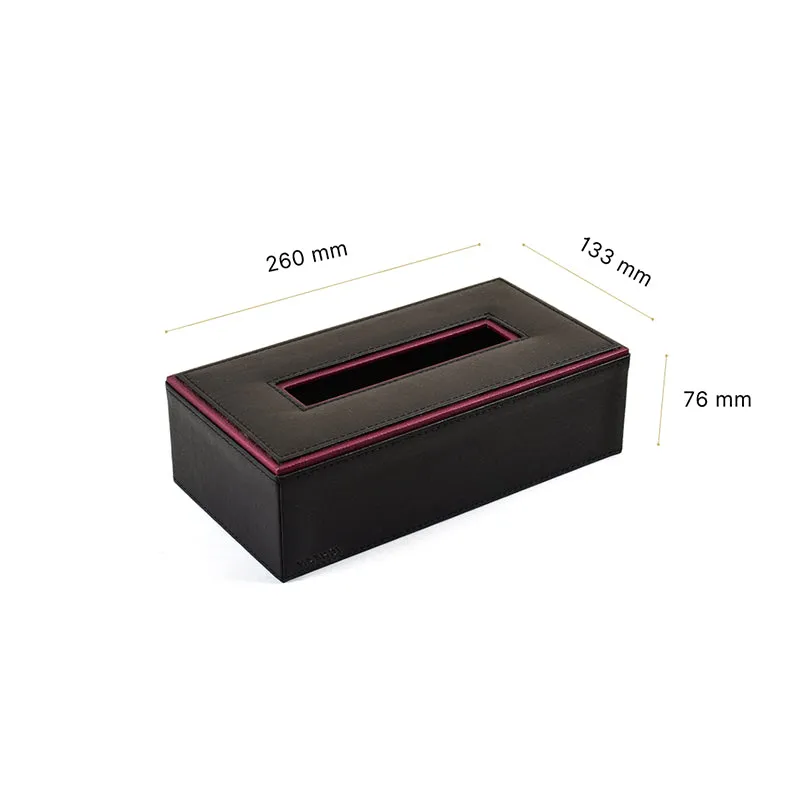Tisca Edge Faux Leather Tissue Box - Black media 9