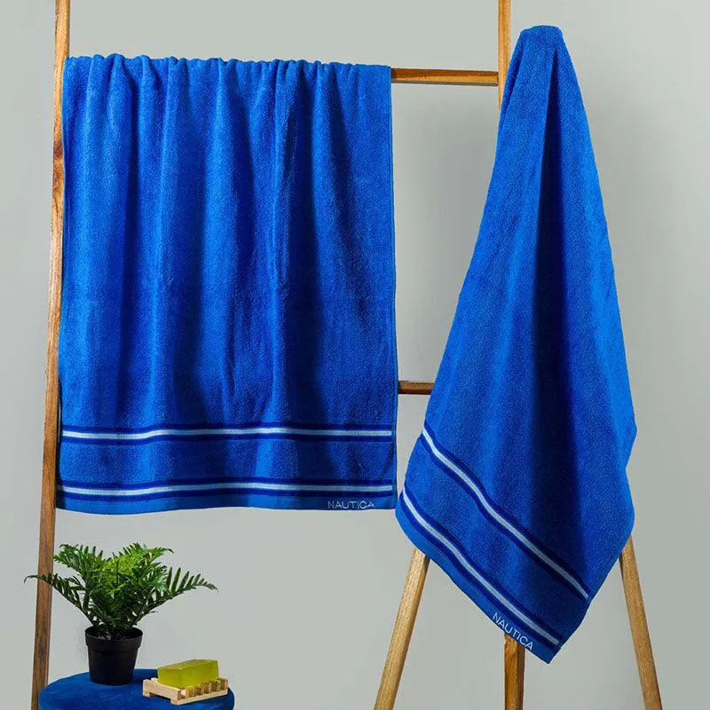 Nautica Dove Down Cotton Towel Set (Royal Blue) - Set Of Two media 3