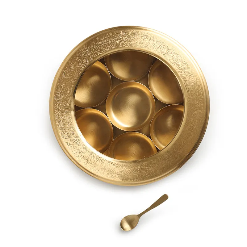 Spice Bloom Hand-Etched Brass Masala Box - 100 mL Each media 4