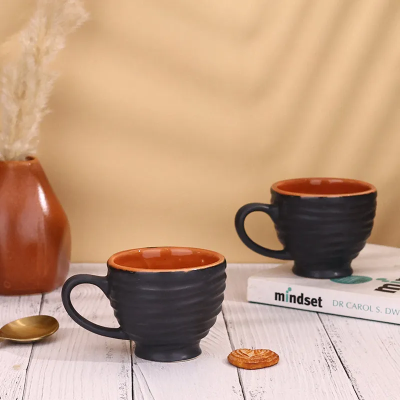 Constanza Ceramic Tea Cup (150 mL)/Black) media 3