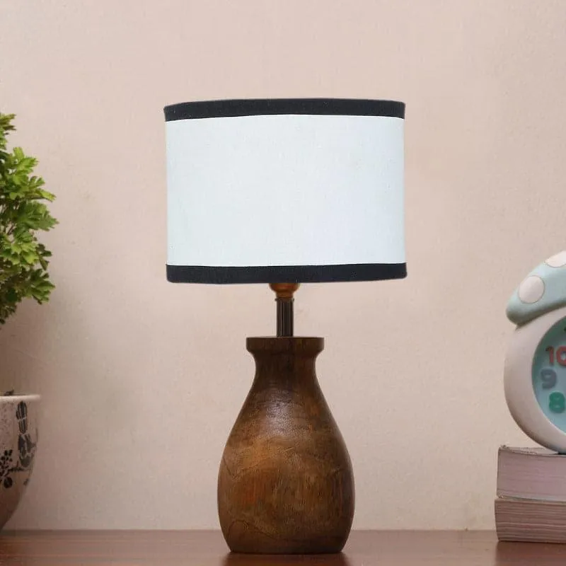 Sheldo Pora Fabric Table Lamp - White,Brown media 3