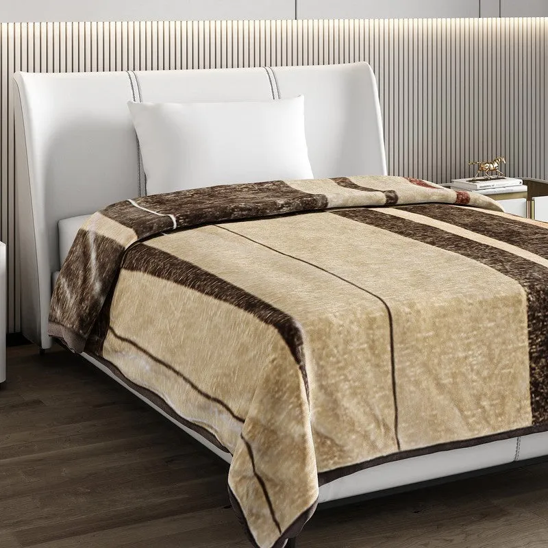 Monte Carlo Sahara Serenity Blanket (Brown,Beige)- 850 GSM media 4