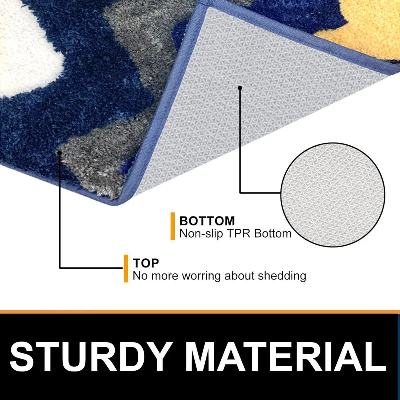 Mason Chevron Microfiber Bath Mat - Blue media 6